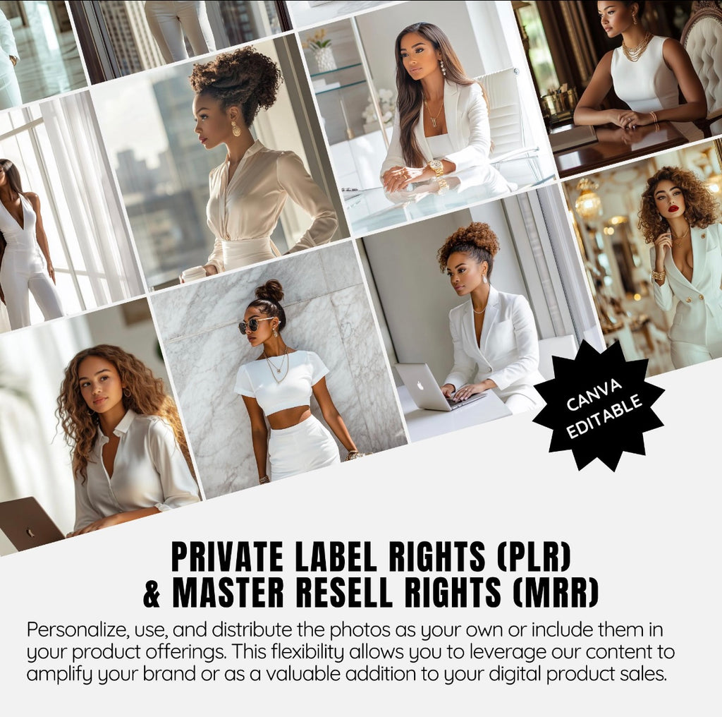 85+ Melanin Stock Photos Vault – Luxe White Look (Includes MRR + PLR License)