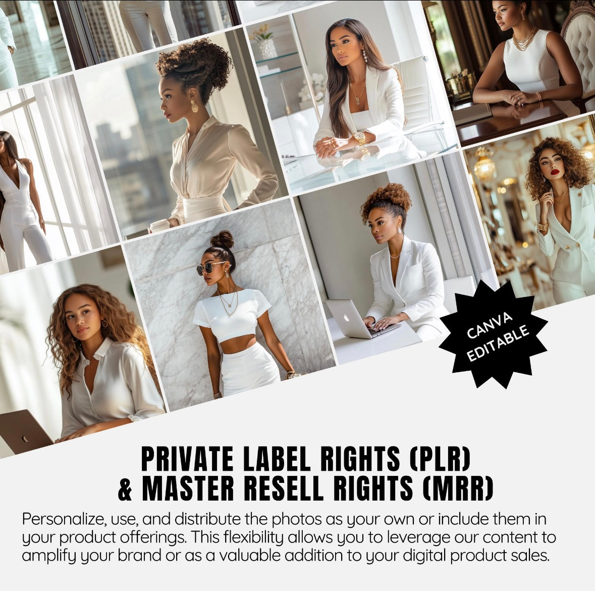 85+ Melanin Stock Photos Vault – Luxe White Look (Includes MRR + PLR License)