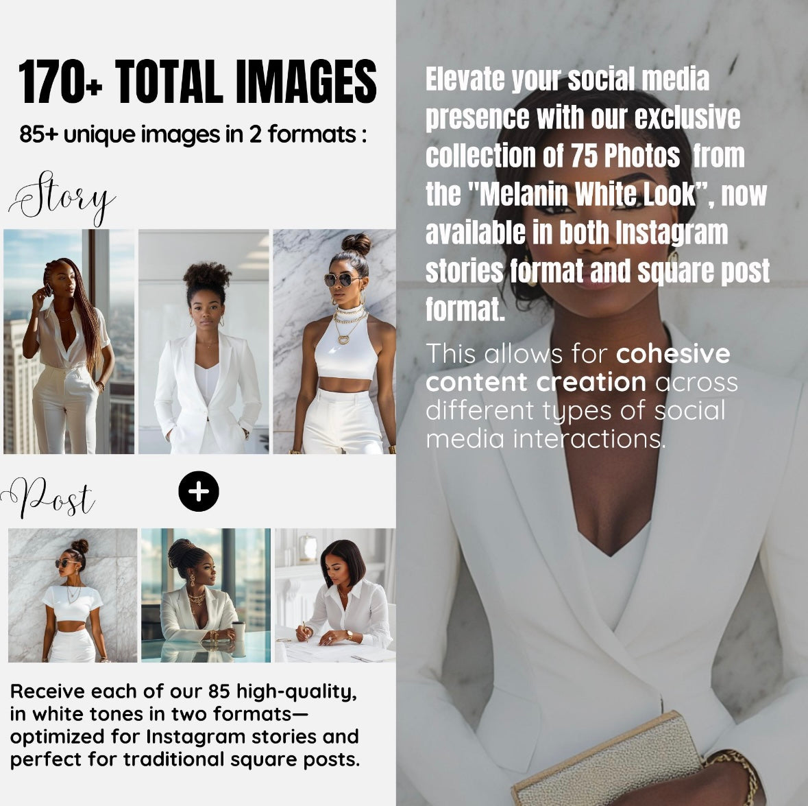85+ Melanin Stock Photos Vault – Luxe White Look (Includes MRR + PLR License)