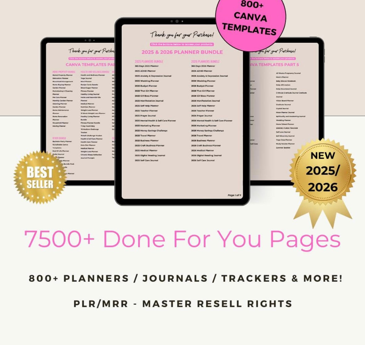 7500+ Done-For-You Pages Vault – 2025/2026 Planner Bundle (Includes MRR + PLR License)