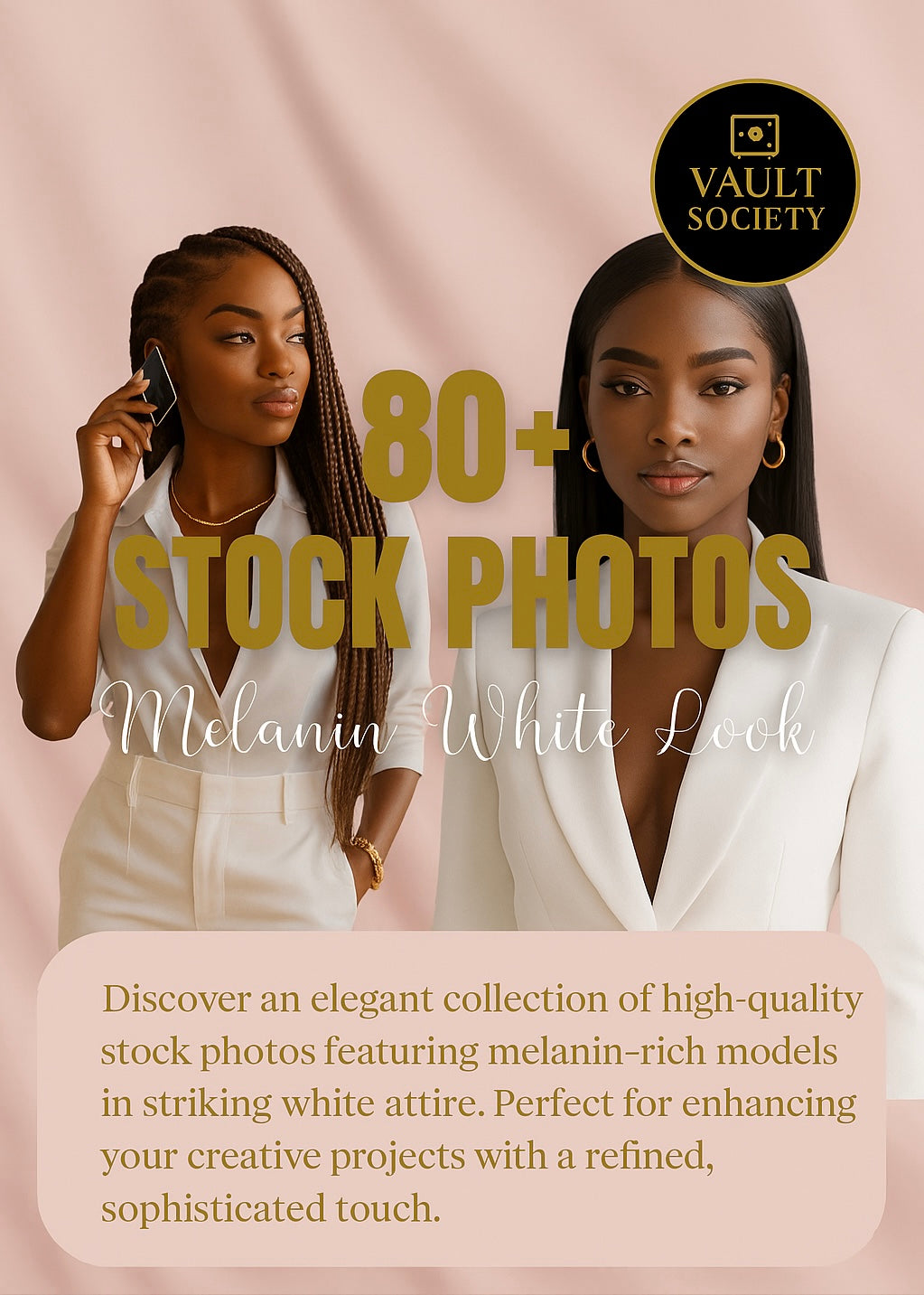 85+ Melanin Stock Photos Vault – Luxe White Look (Includes MRR + PLR License)