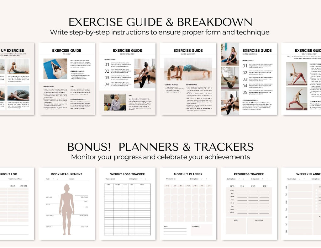 Nutrition Fitness Ebook Template | Fitness Program Planner | Fitness Yoga Coach Template | Nutrition Coach | Workout Personal Training | Gym Packet
