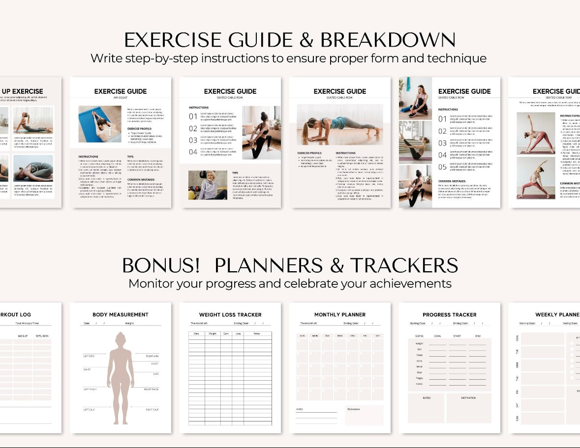 Nutrition Fitness Ebook Template | Fitness Program Planner | Fitness Yoga Coach Template | Nutrition Coach | Workout Personal Training | Gym Packet
