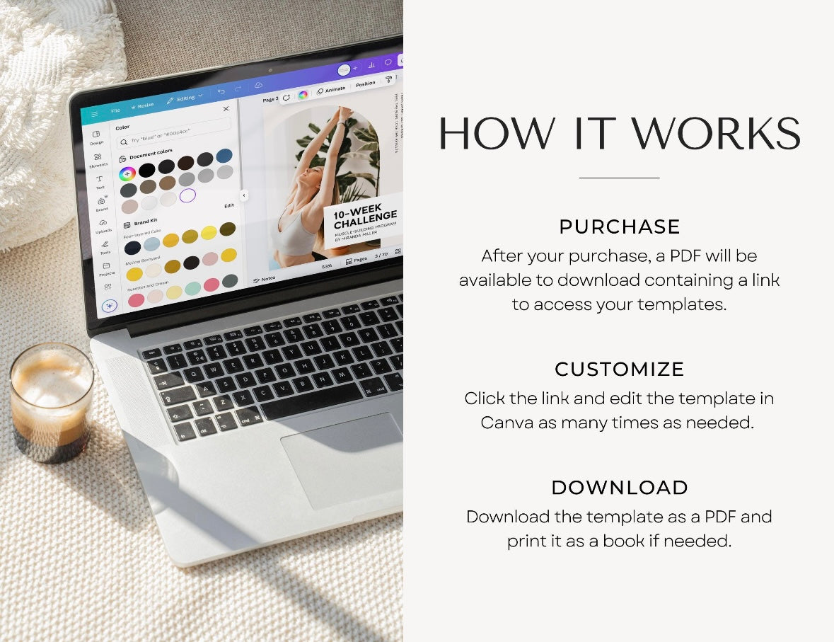 Nutrition Fitness Ebook Template | Fitness Program Planner | Fitness Yoga Coach Template | Nutrition Coach | Workout Personal Training | Gym Packet