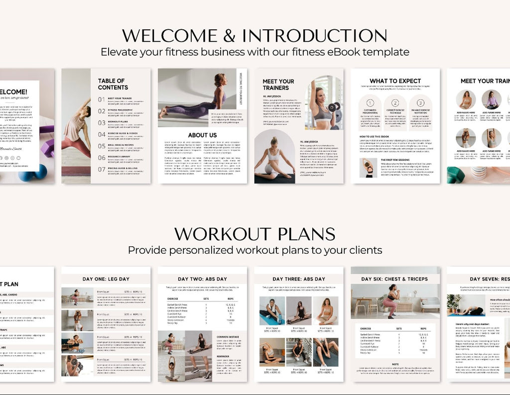 Nutrition Fitness Ebook Template | Fitness Program Planner | Fitness Yoga Coach Template | Nutrition Coach | Workout Personal Training | Gym Packet