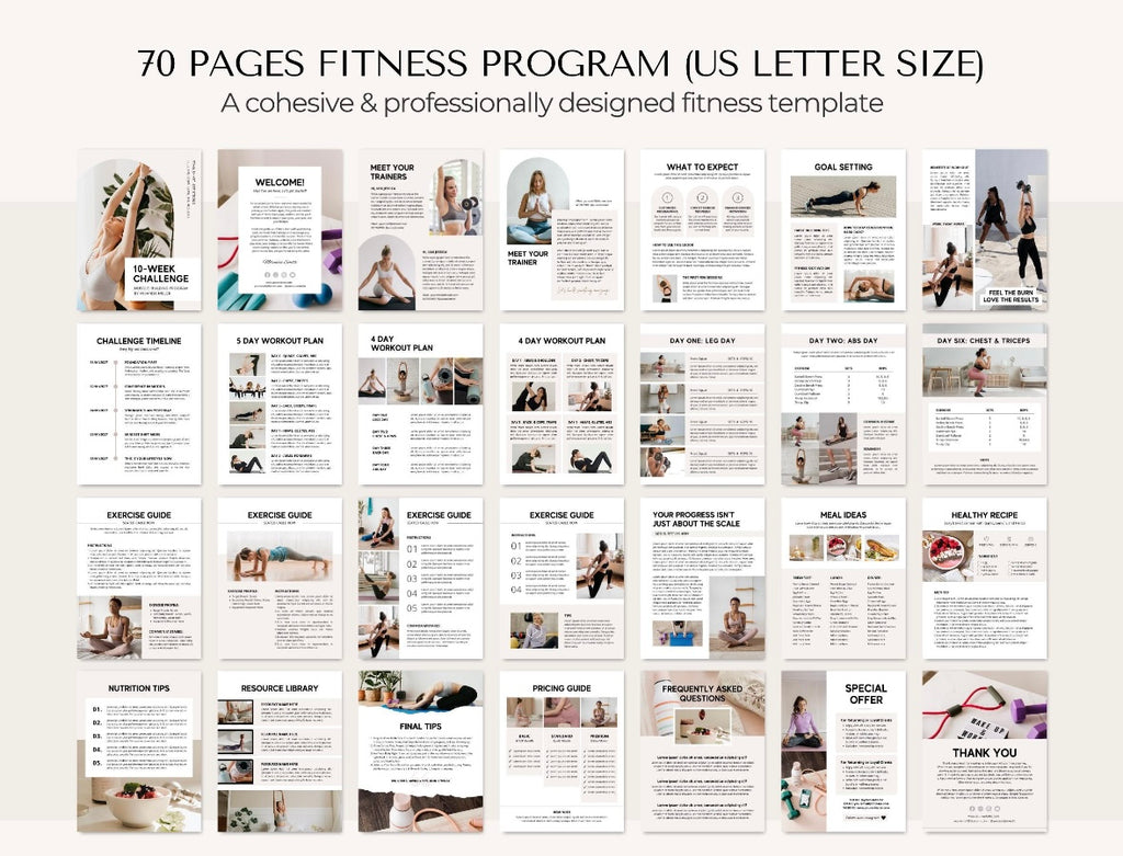 Nutrition Fitness Ebook Template | Fitness Program Planner | Fitness Yoga Coach Template | Nutrition Coach | Workout Personal Training | Gym Packet