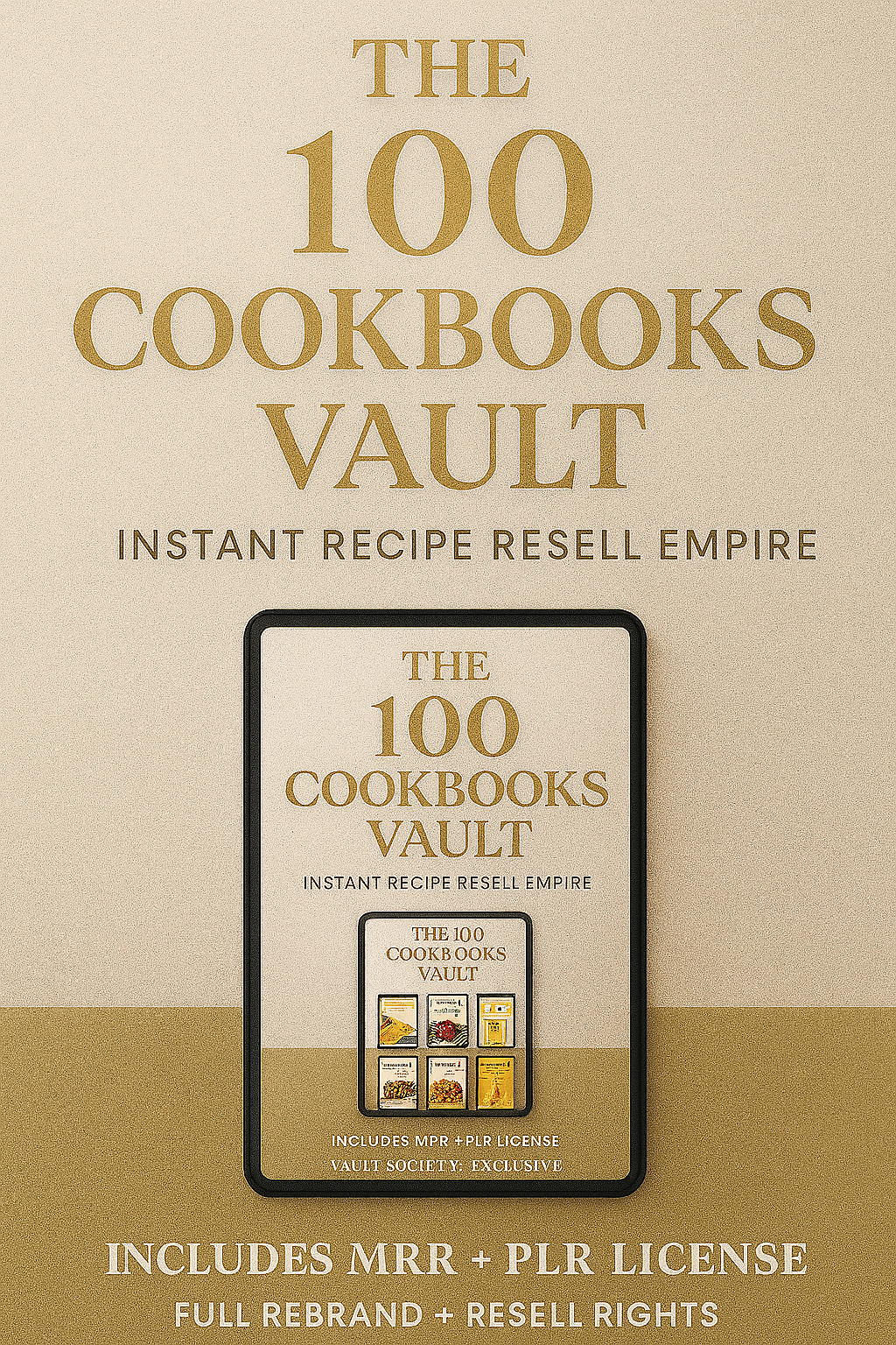 100 Cookbooks Vault – 61,000+ Recipes with PLR/MRR